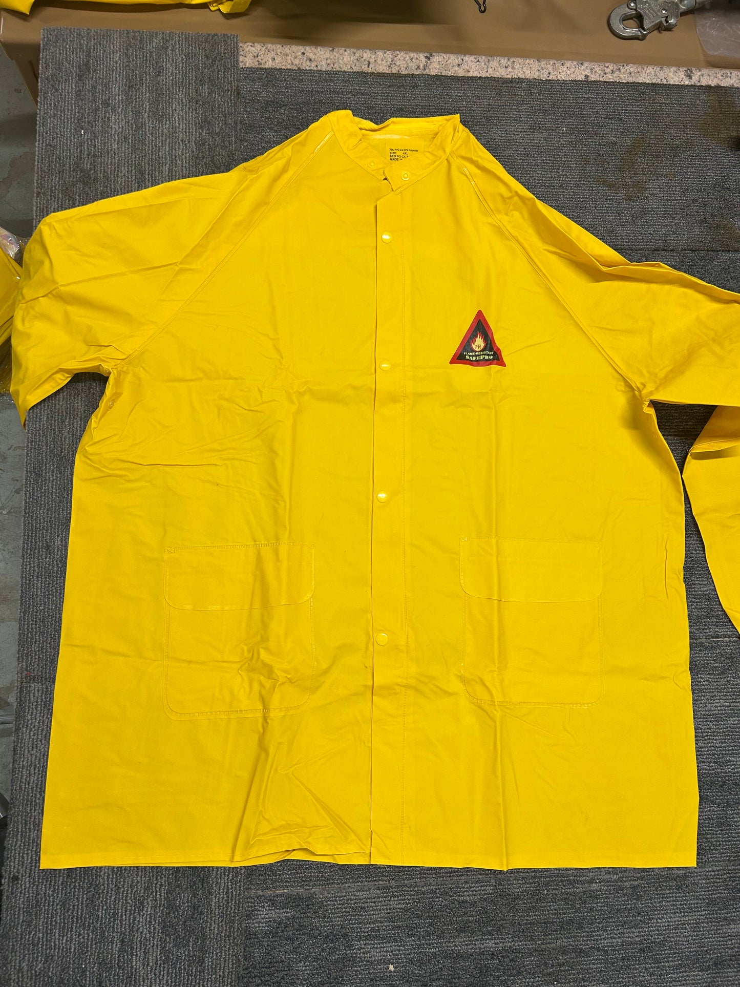 Fire-Resistant Rain Suits (4XL) – comes with jacket, hood, & pants