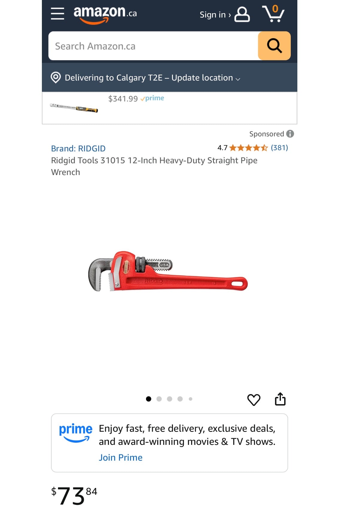 RIDGID 12” Heavy-Duty Steel Straight Pipe Wrench
