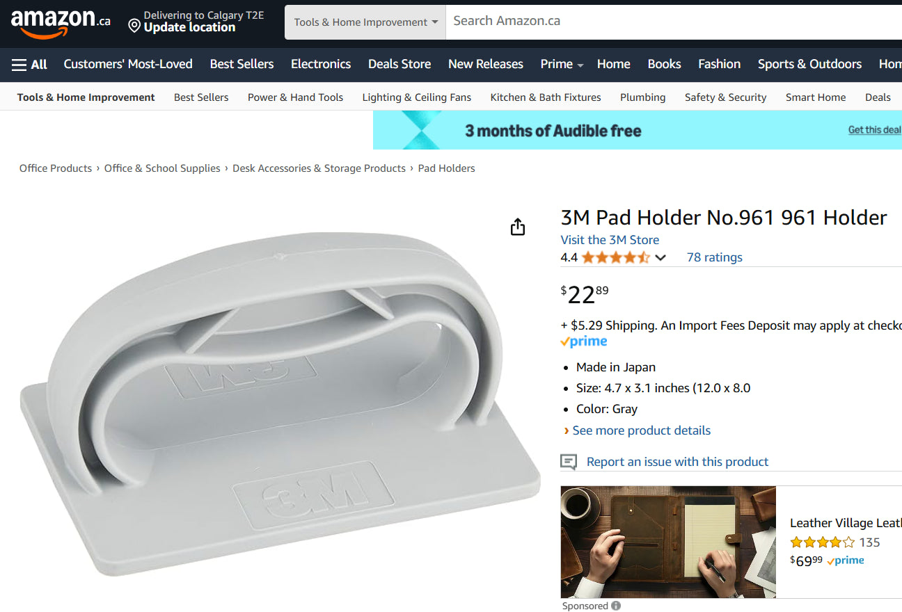 3M Twist-Lok Pad Holder, Model 961 (3.25” x 2.40” x 4.75”) – BRAND NEW