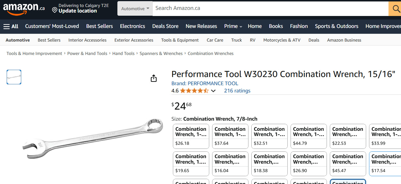 Westward 15/16” Combination Wrench (CR30, Drop Forged Steel)