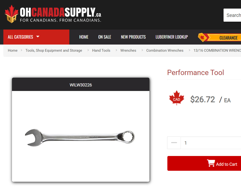 Toolex 13/16” Combination Wrench (Model 1226, Drop Forged Steel)