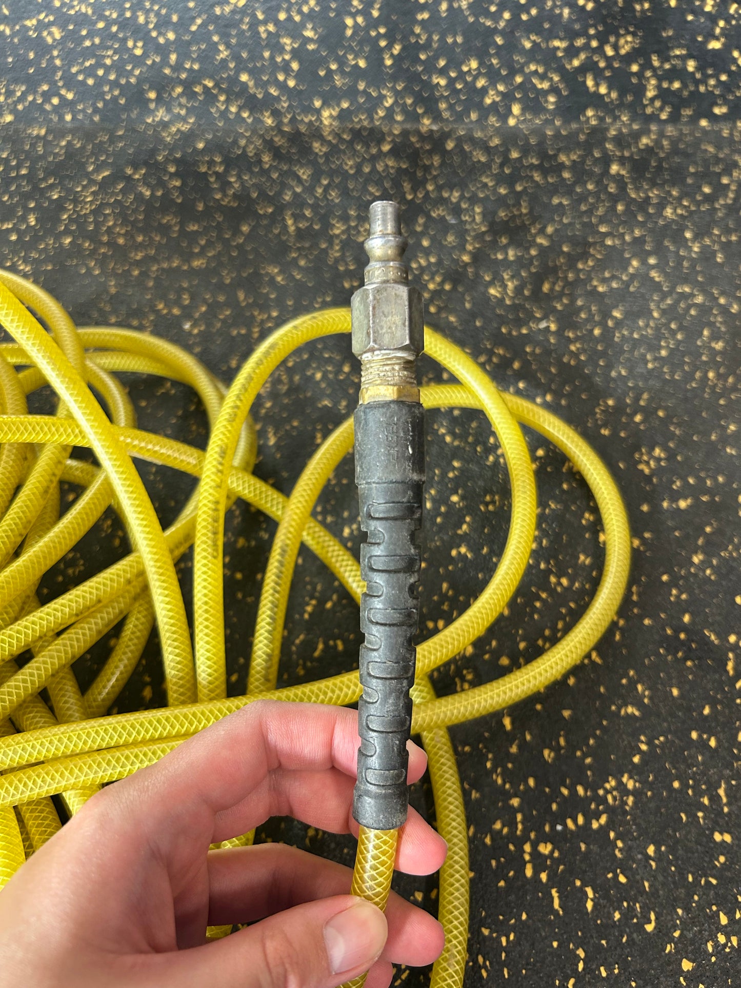 40-Foot Green Line 1/4” Diameter Air Hose with Male/Female Fittings (200 PSI Working Pressure)