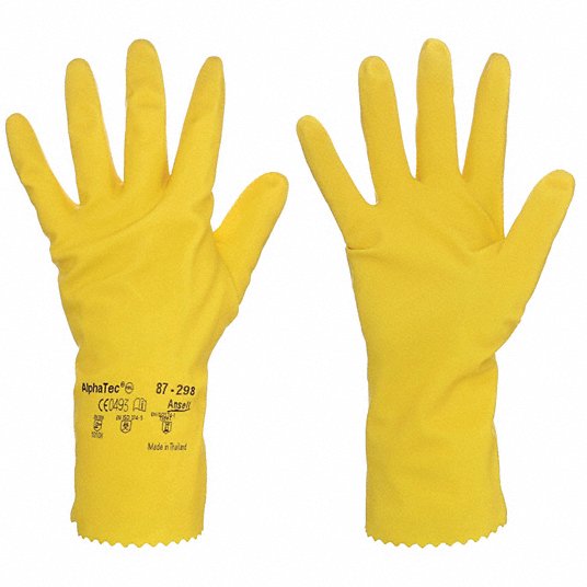 Ansell AlphaTec 87-298 Medium-Duty Latex Gloves (Chemical Resistant, Size 7/Small) – 38 PAIRS AVAILABLE, BRAND NEW