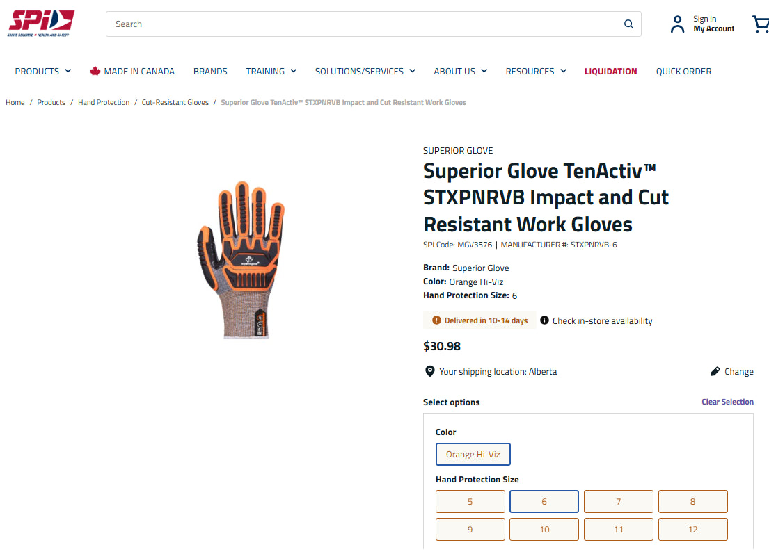 Superior Glove TenActiv STACXPNRVB Work Gloves (Impact & Cut Resistant, Size 6/X-Small)