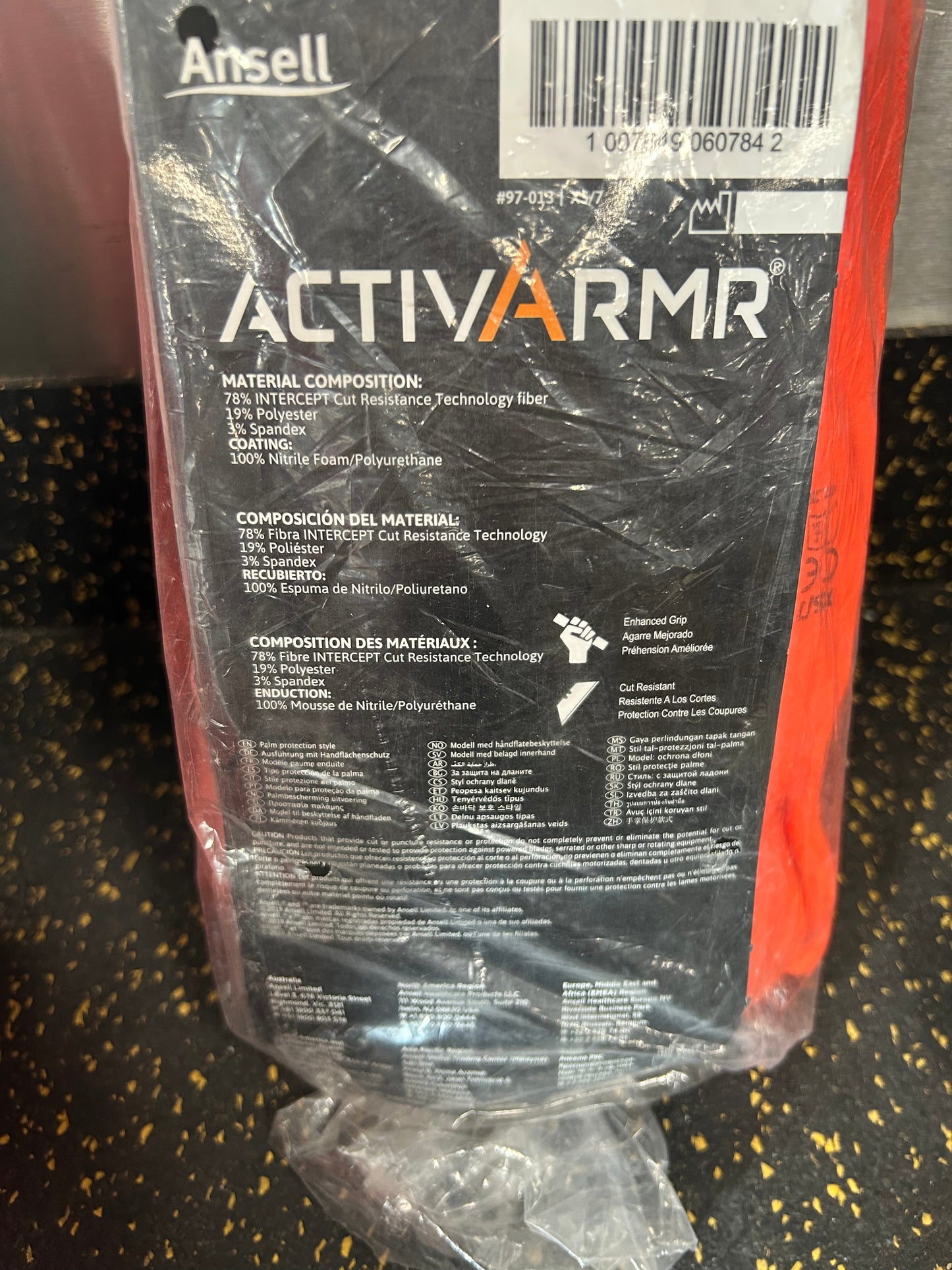 Ansell ActivArmR 97-013 Hi-vis Gloves (Size 7/X-Small)