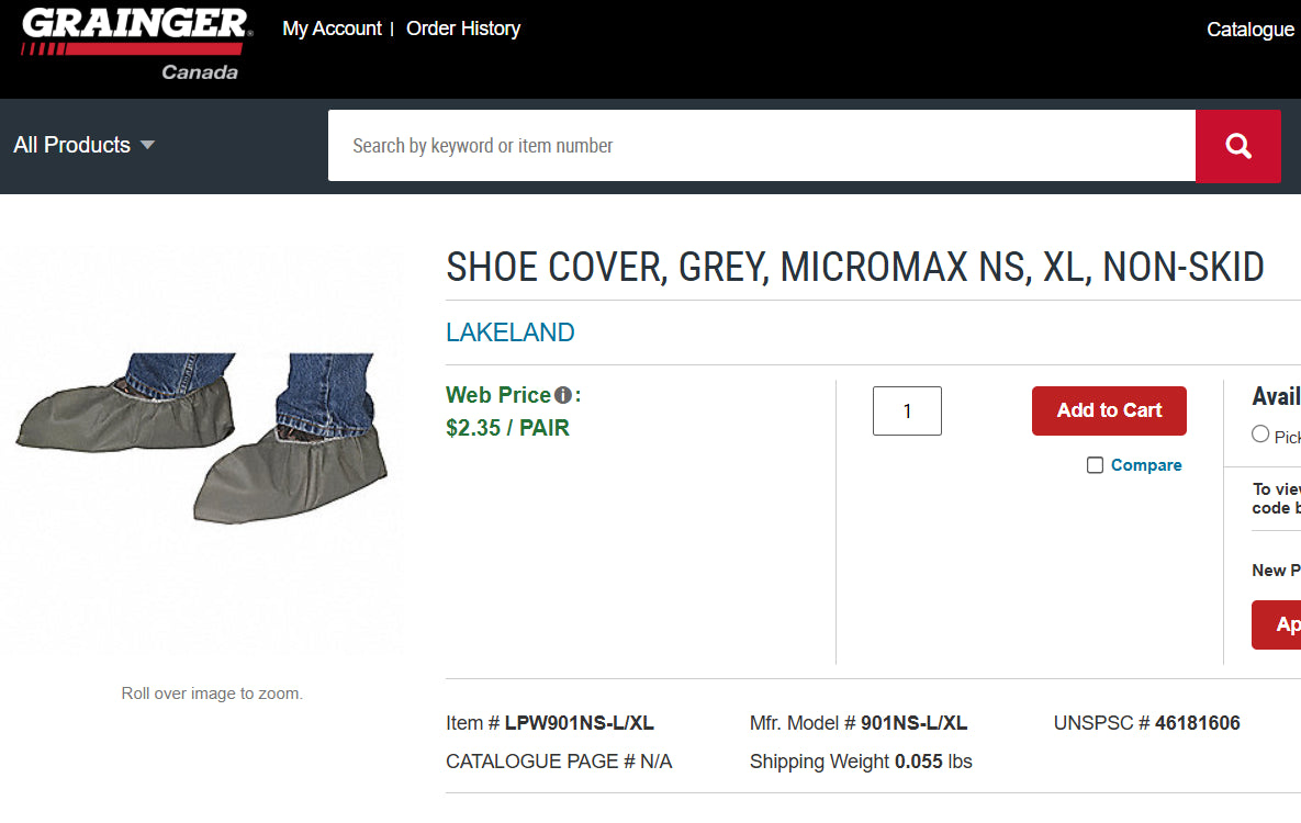 LAKELAND MicroMax NS Non-Skid Disposable Shoe Covers (Size L-XL, Pack of 10)