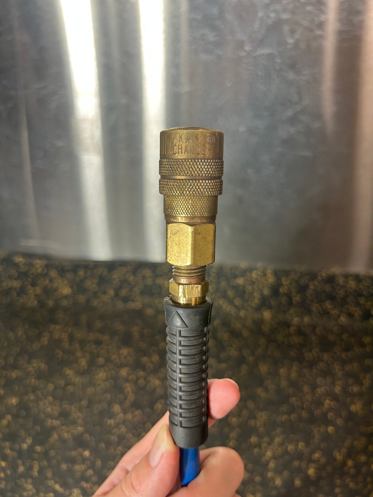 25-Foot 1/4” Diameter Coiled Air Hose with Male/Female Fittings (125 PSI Max Pressure)