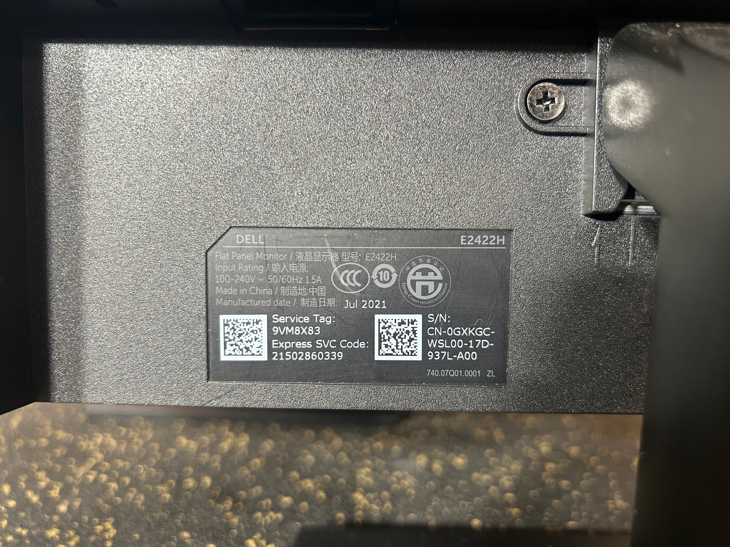 Dell 23.8" Full HD, LED LCD Computer Monitor (16:9, Model E2422H)