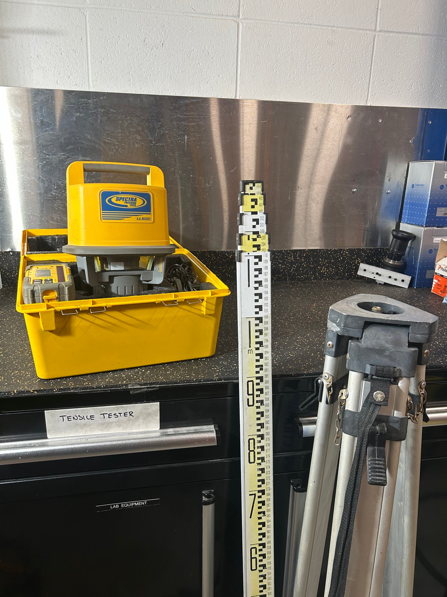 Spectra Precision LL500 Laser Level w/ HL700 Laser Receiver, Tripod, & Telescopic Rod