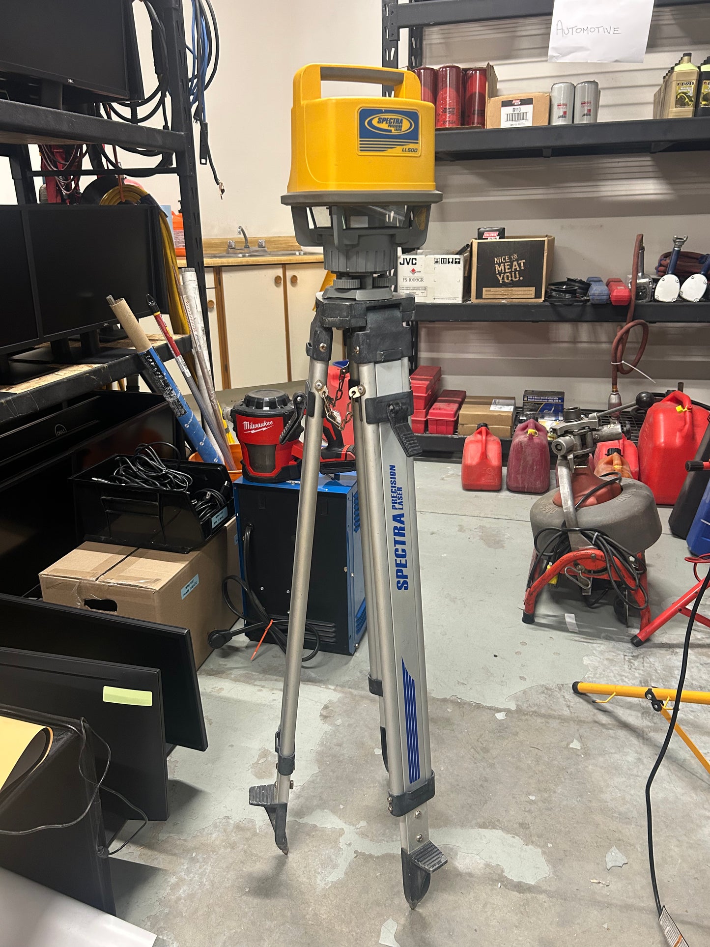Spectra Precision LL500 Laser Level w/ HL700 Laser Receiver, Tripod, & Telescopic Rod