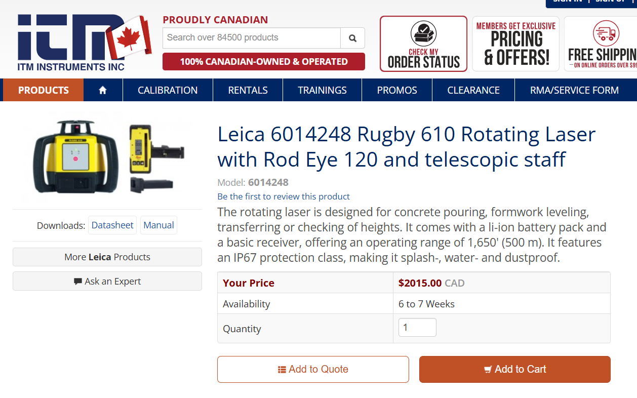 Leica Rugby 100 Laser Level w/ Rod Eye Classic Laser Receiver & Tripod – RELIABLE & DURABLE