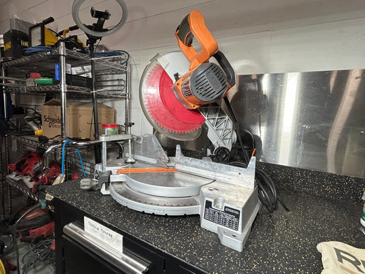 RIDGID 12” Compound Miter Saw (120V Corded 15-Amp) – COMES WITH 3 BLADES, POWERFUL