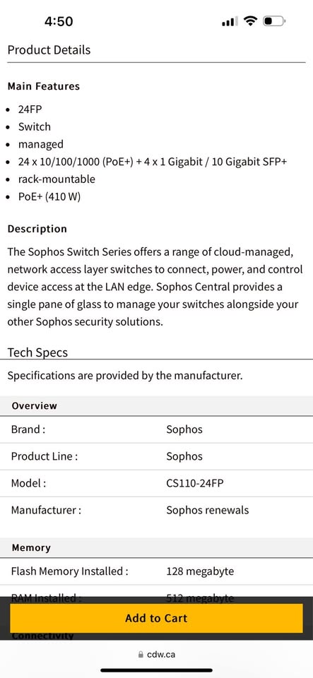 Sophos Switch CS-110-24 FP (24 ports)