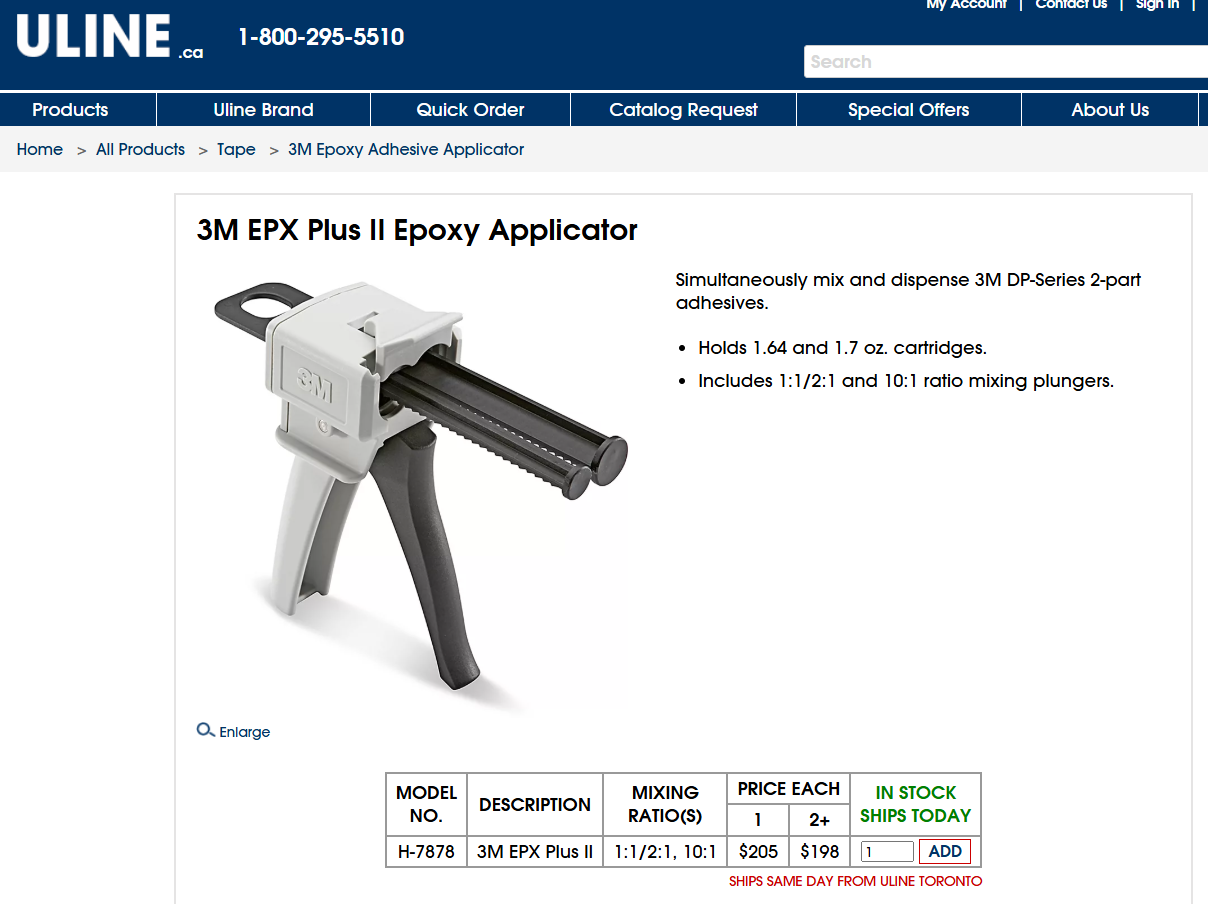 3M Scotch-Weld EPX Plus II Epoxy Manual Applicator (comes with 1 Applicator, 3 Plungers) – BRAND NEW