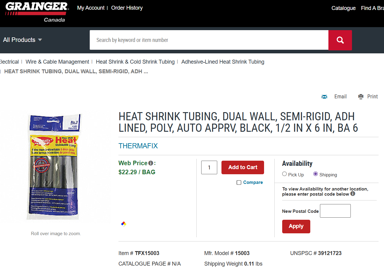 Black Heat Shrink Tubes (1/2” x 6”, 30-piece set) – BRAND NEW