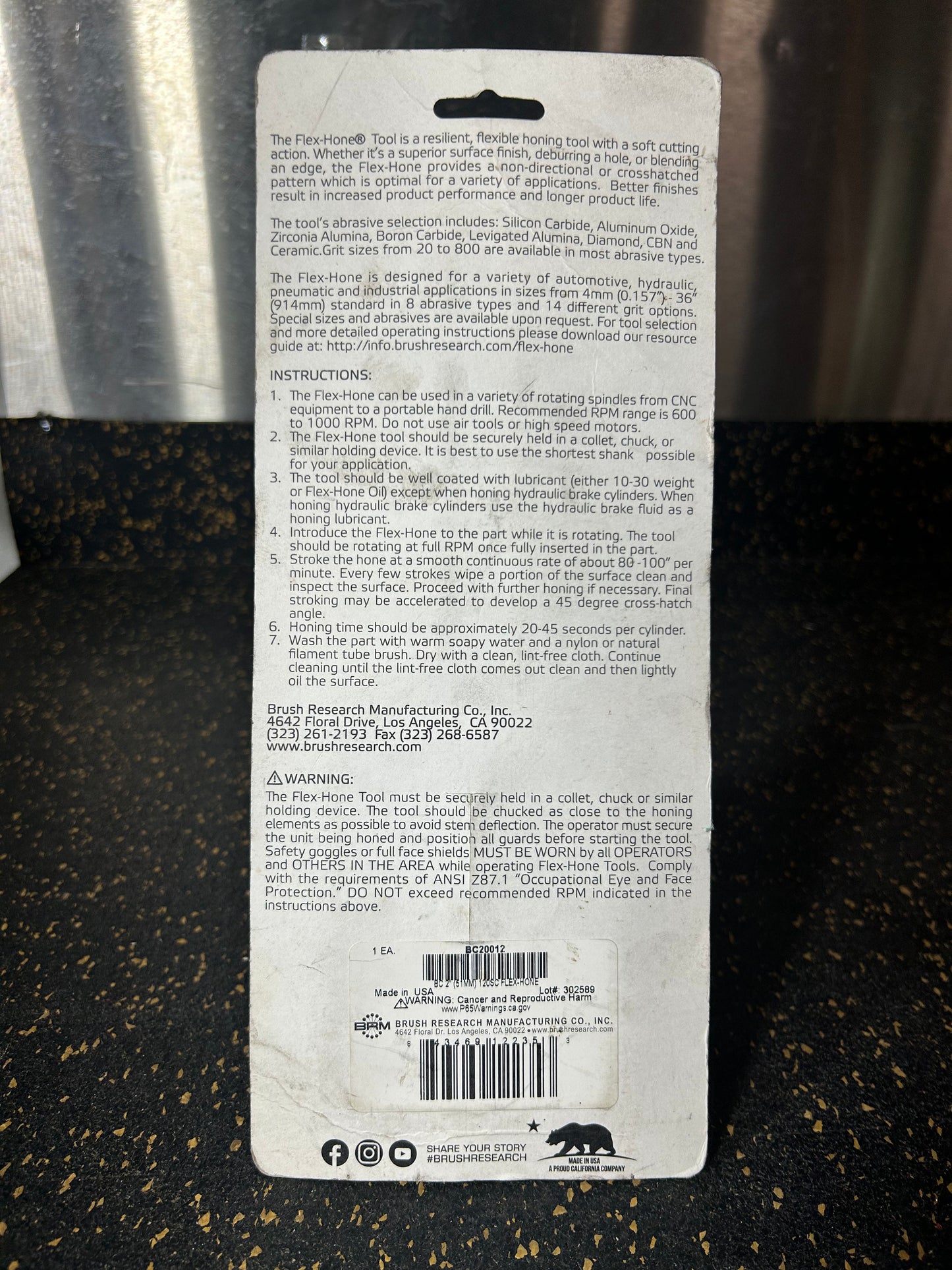 Brush Research 2” (51mm) Flex-Hone (BC20012, 120 Grit, Silicon Carbide) – BRAND NEW