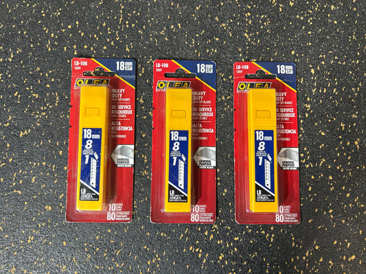 OLFA 3/4” (18mm) Heavy-Duty Snap-Off Replacement Blades (10-piece pack) – 3 PACKS AVAILABLE, BRAND NEW