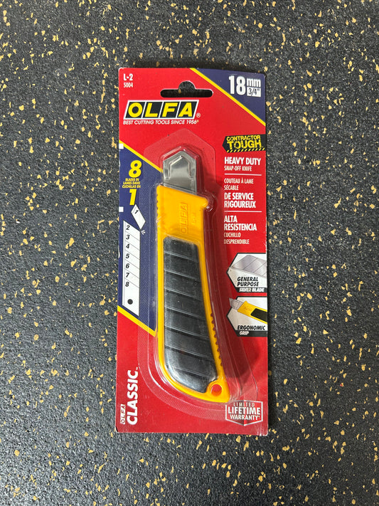 OLFA 3/4" (18mm) Heavy-Duty Rubber-Inset Snap-off Utility Knife – BRAND NEW