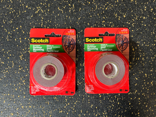 Scotch Permanent Outdoor Mounting Tape (4011C, 1” x 60”) – 2 AVAILABLE, BRAND NEW