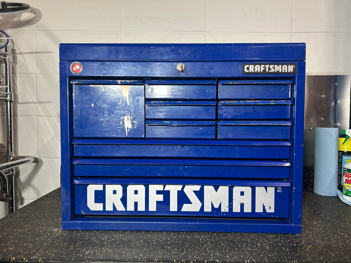 Craftsman Metal Tool Chest (Blue, 10 Drawers, 26”W x 18”D x 20.5”H)