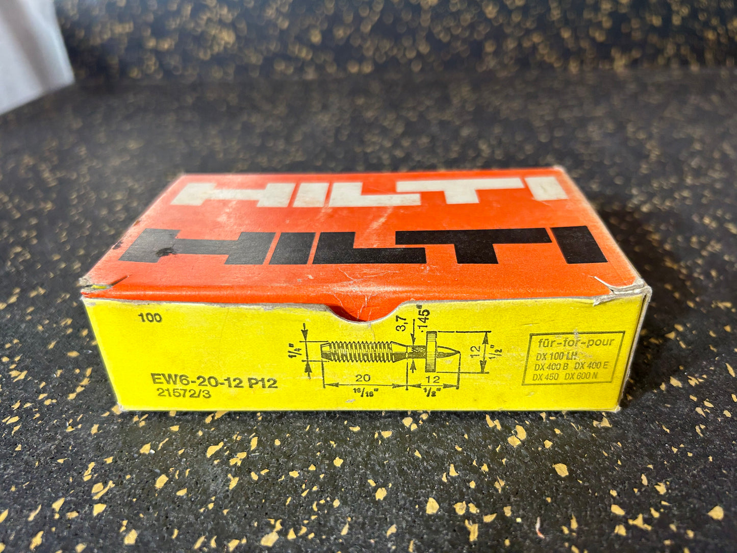 Hilti EW6-20-12 P12 Threaded Studs (W6, 20mm or 13/16”, 100-piece set)