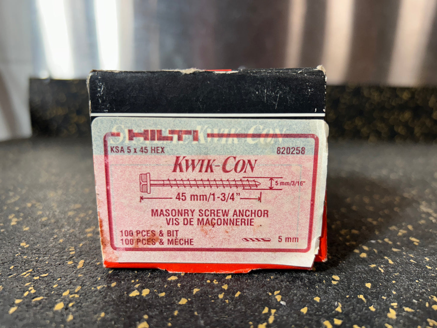 Hilti KWIK-Con Masonry Screw Anchors (1/4” x 1-3/4”, 100-piece box)