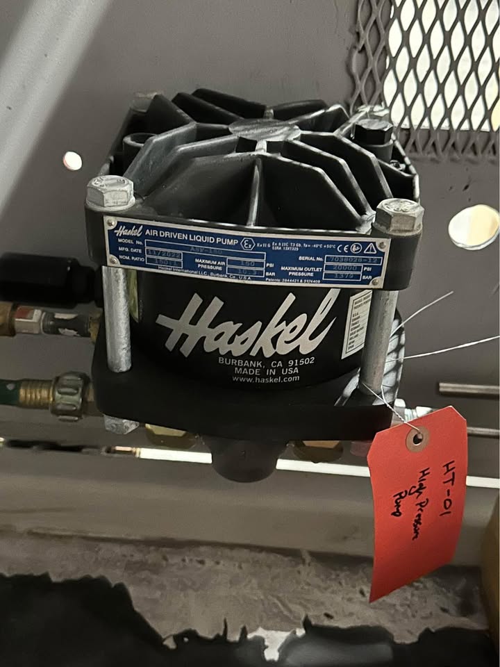 Custom 100” x 64” x 86” High-Pressure Blast Chamber with Haskel ASF-150 Pump, 20,000 PSI
