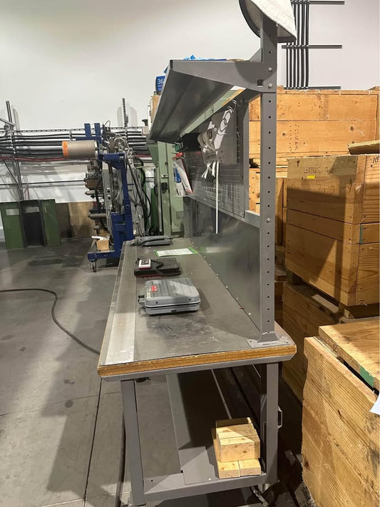 Uline 96” x 30” x 79” Industrial Work Bench with Stainless Steel Top