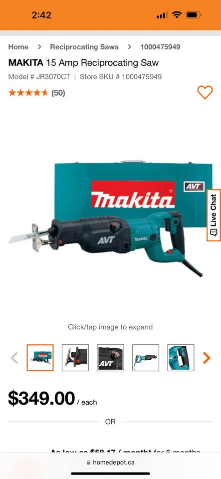 Makita 15 Amp Reciprocating Saw with Anti-Vibration