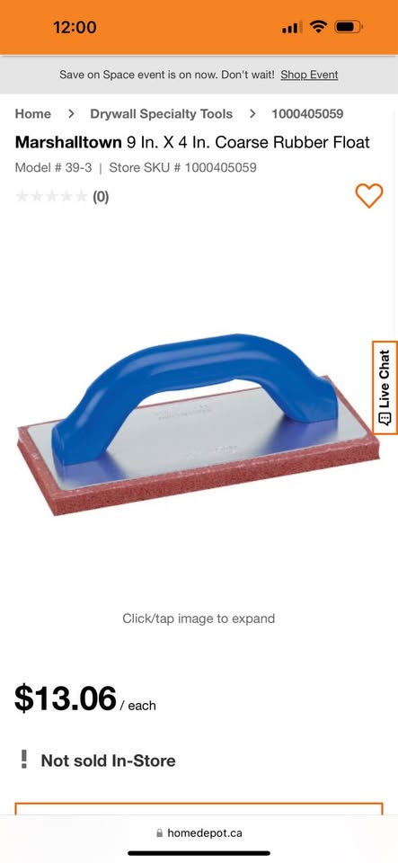 Marshalltown 9 In. x 4 In. Coarse Rubber Float Model 39