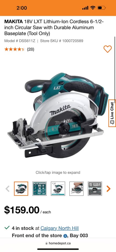 Makita 6.5" Cordless Circular Saw 18V