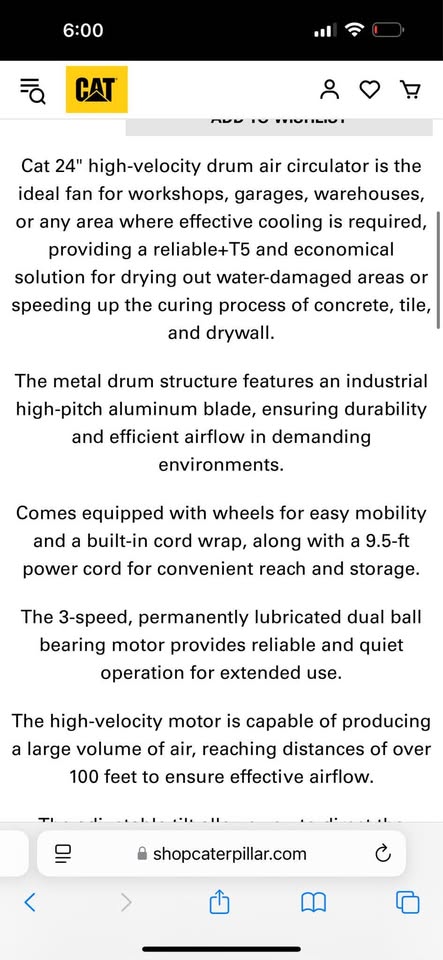 CAT 24” High Velocity Industrial Drum Fan (HVD24AC)