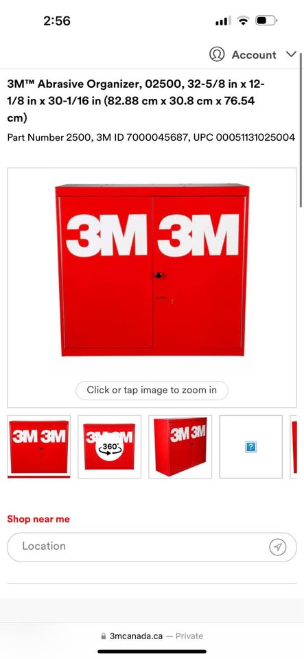 3M Wall Mounted Storage Cabinet 33” Abrasives Organizer