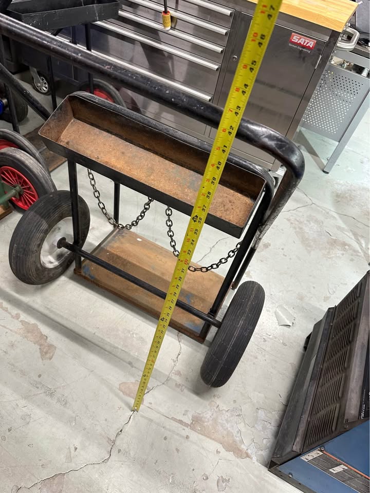 Large Black Oxy Acetylene Torch Cart for 2 Big Cylinders