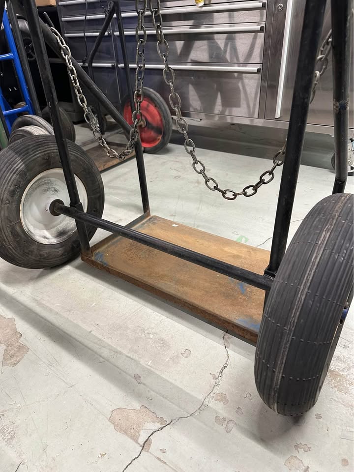 Large Black Oxy Acetylene Torch Cart for 2 Big Cylinders