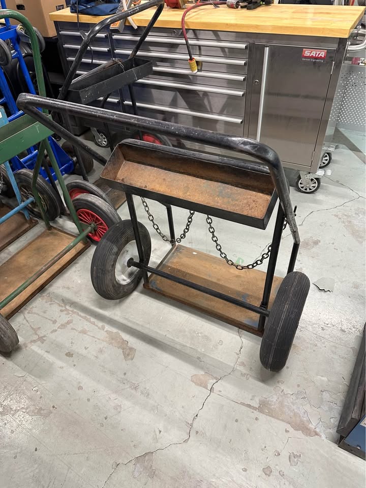 Large Black Oxy Acetylene Torch Cart for 2 Big Cylinders