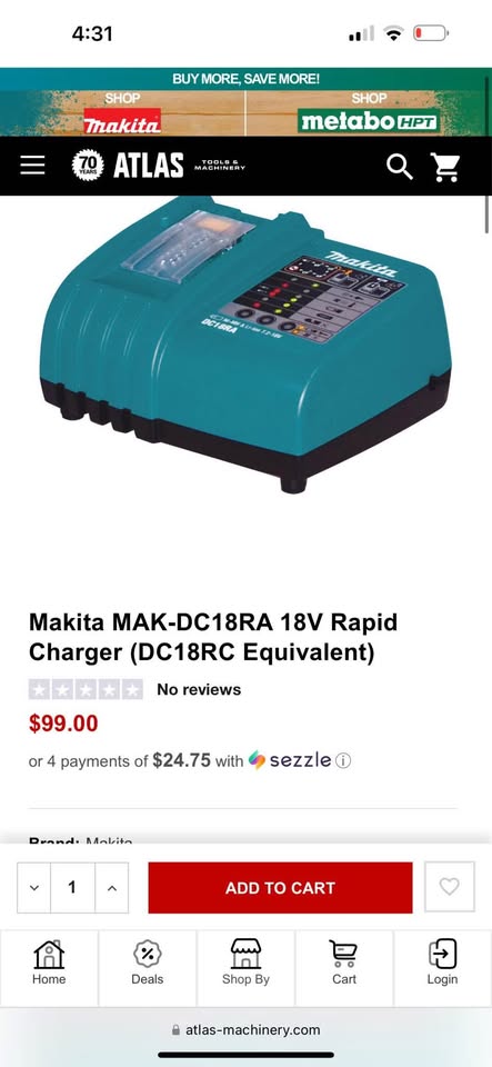 Makita 18V Charger DC18RA