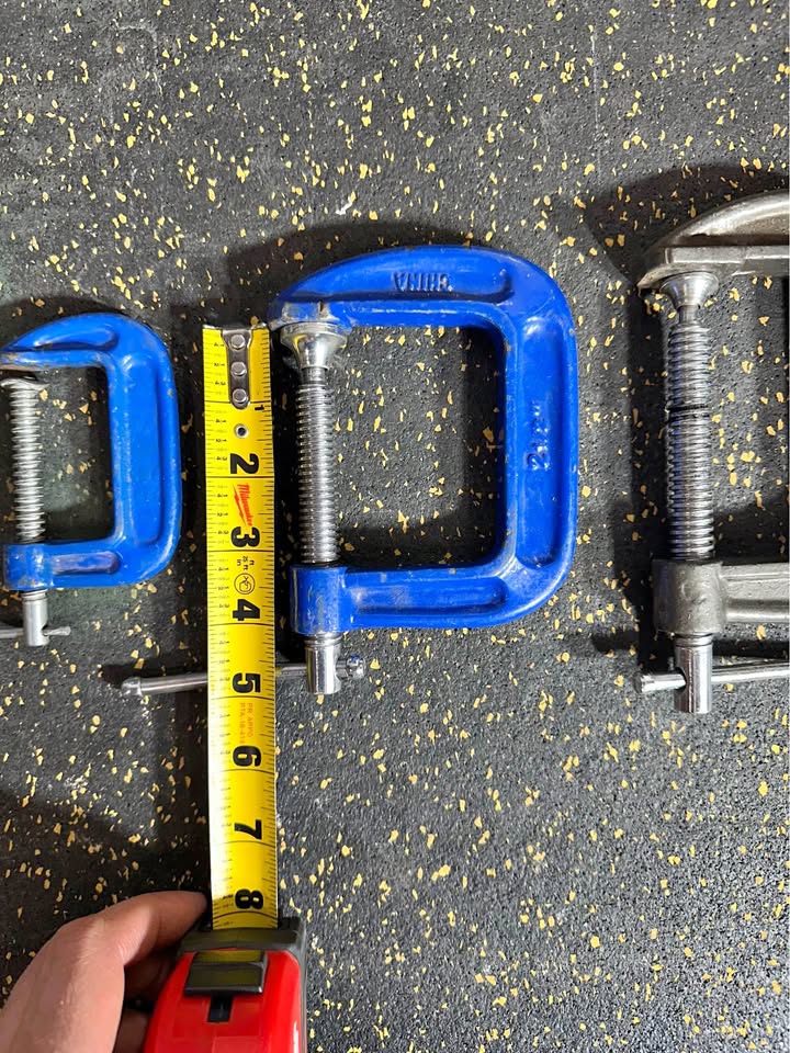 Set of 3 Small C-Clamps (2”, 2.5”, 3”) for Precision Clamping