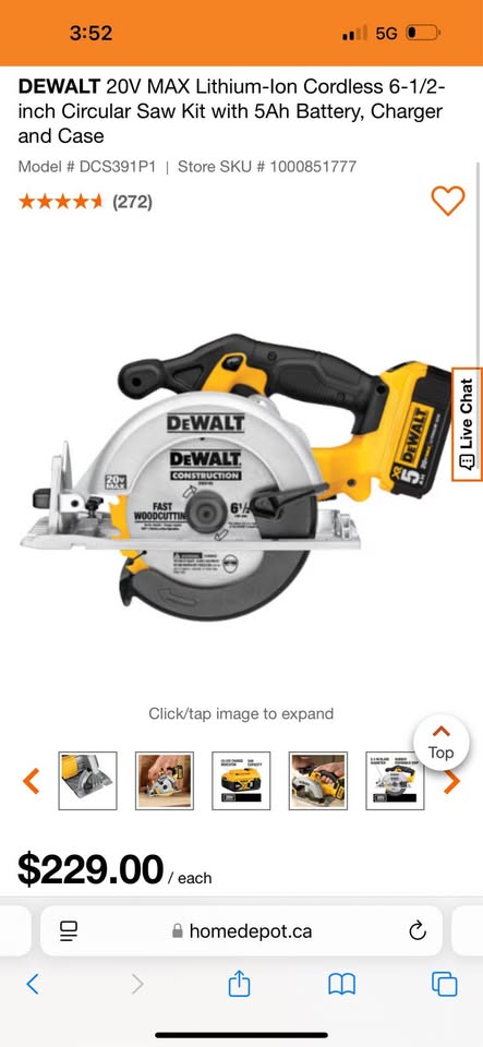 DeWalt 20V Max Cordless Circular Saw Kit 6.5"