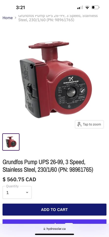 Grundfos UPS 26-99 FC Non-Submersible Circulation Pump for HVAC Systems