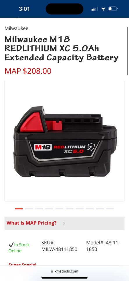 Milwaukee M18 Red Lithium 5.0 Battery
