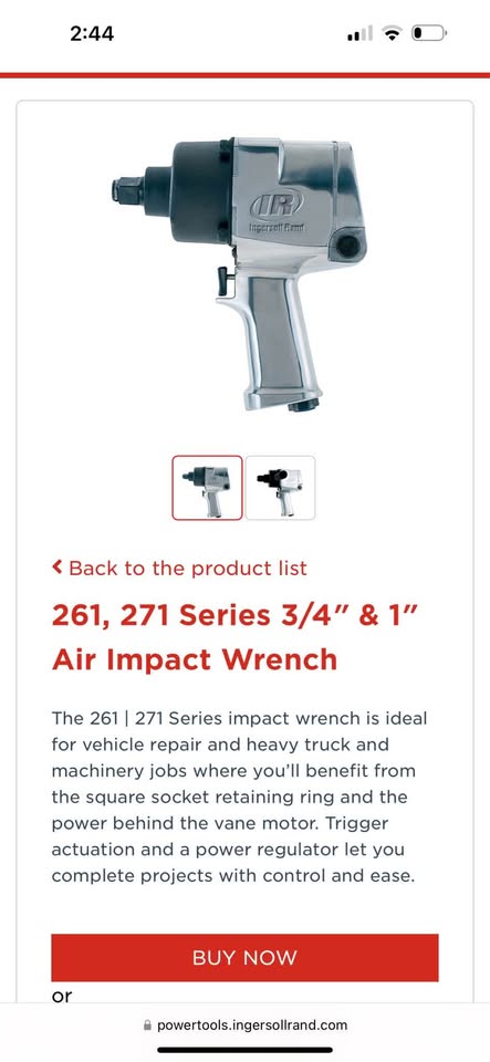 Ingersoll Rand 261 3/4” Air Impact Wrench