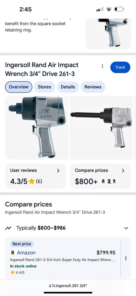 Ingersoll Rand 261 3/4” Air Impact Wrench