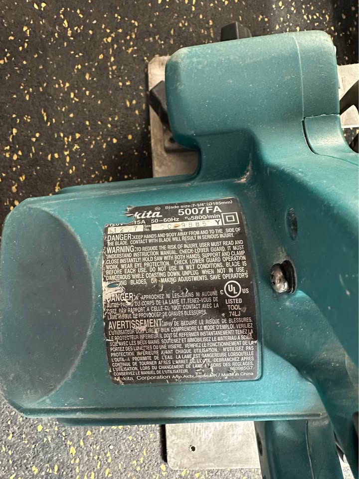 Makita 7 1/4” Circular Saw with Electric Brake for Precision Framing