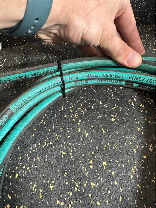 Aeroquip GH781-4 25 Ft High PSI 6500 Hydraulic Hose Teal/Black