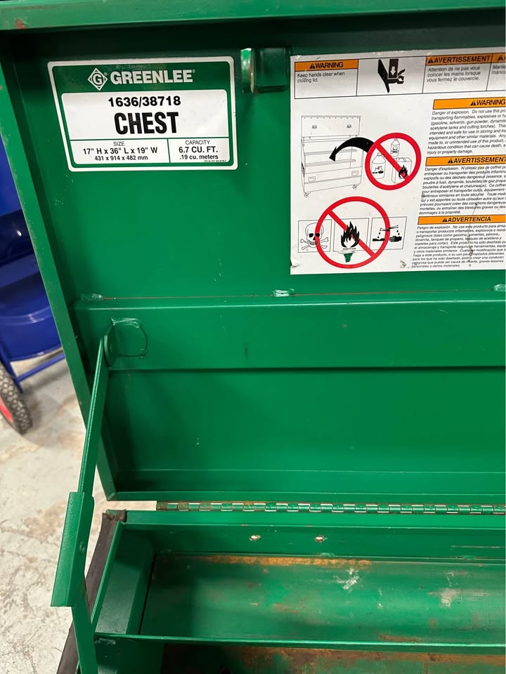 Greenlee 1636 Tool Storage Chest - Fully Lockable