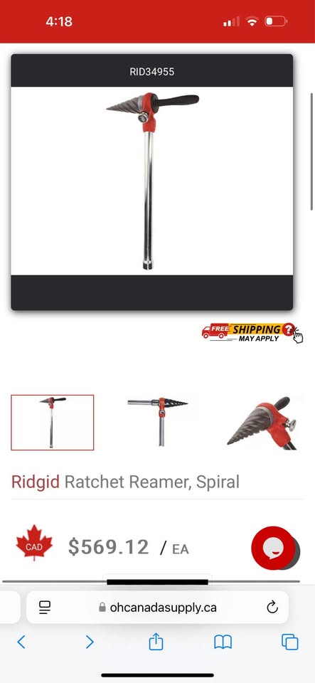 RIDGID Ratchet Spiral Reame