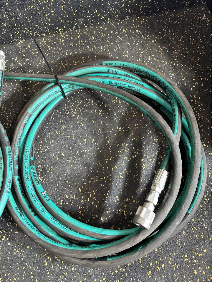 Aeroquip GH781-4 25 Ft High PSI 6500 Hydraulic Hose Teal/Black