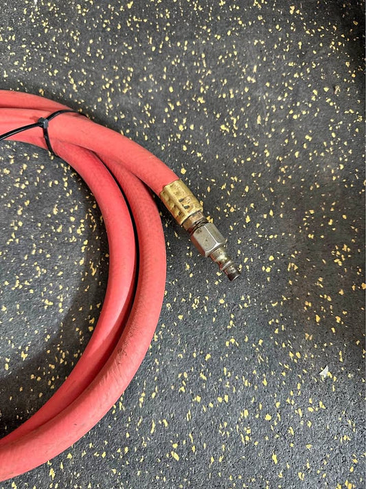 10 Foot Rubber Air Hose with 2 Male Ends for Pneumatic Tools