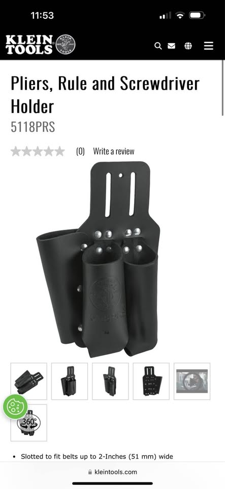 Klein Tools Leather Tool Holder for Pliers, Rule, and Screwdriver